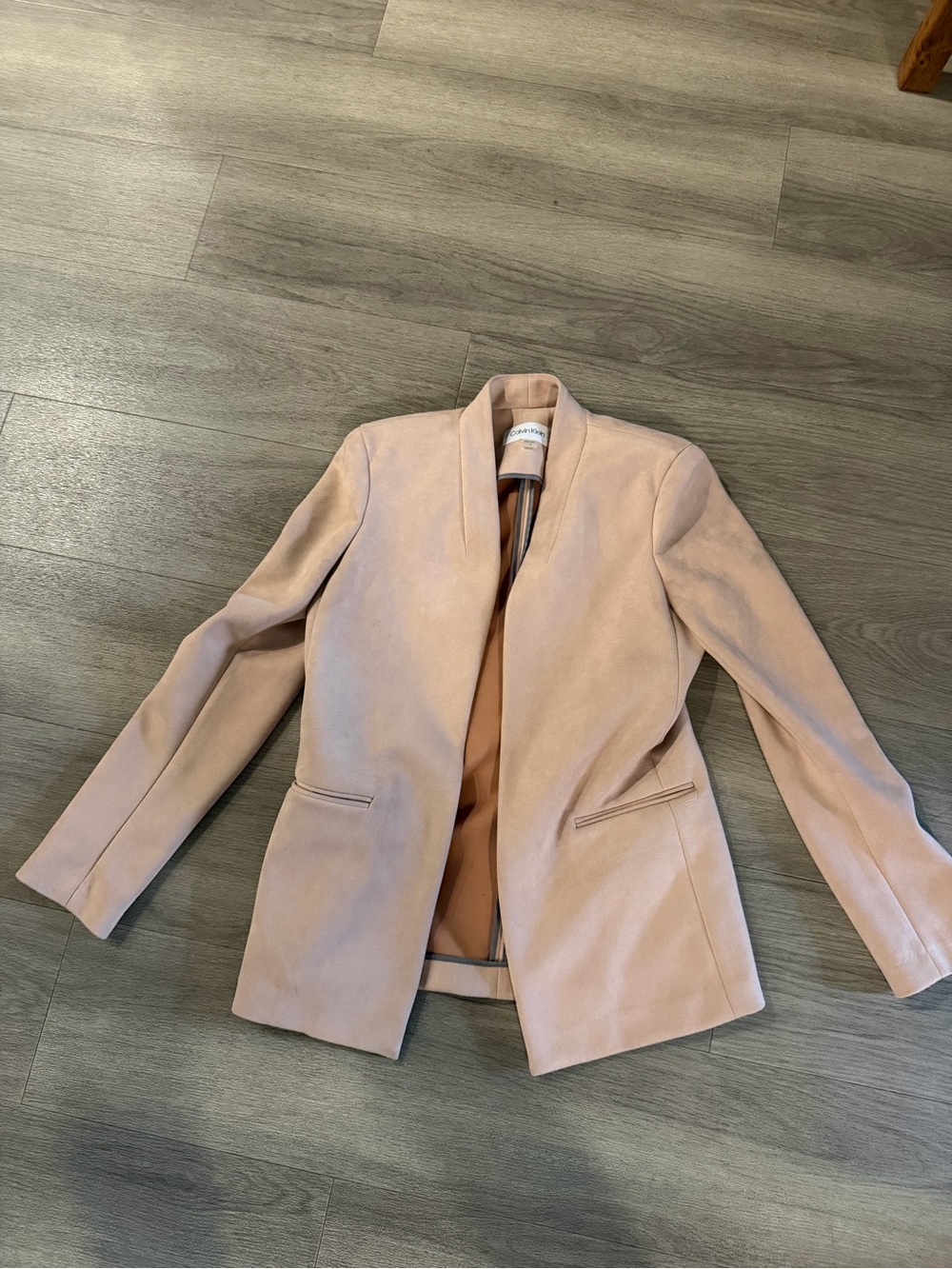 Calvin Klein Blush Suede Blazer